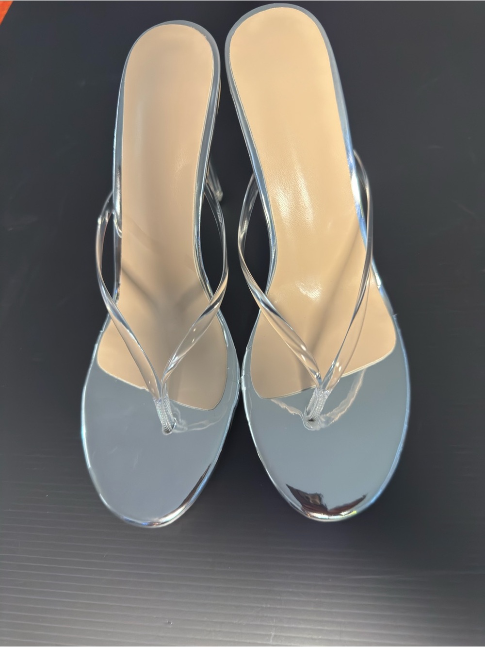 Women’s Silver Metallic Slide Sandals